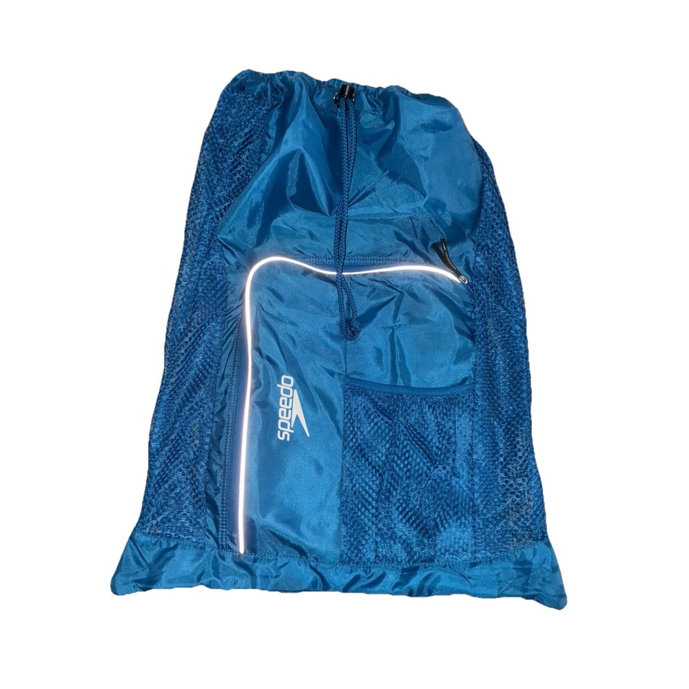 Speedo Mesh Backpack Blue Swim Equipment Bag Ventilator Beach Lightweight